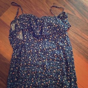 Navy floral mini dress